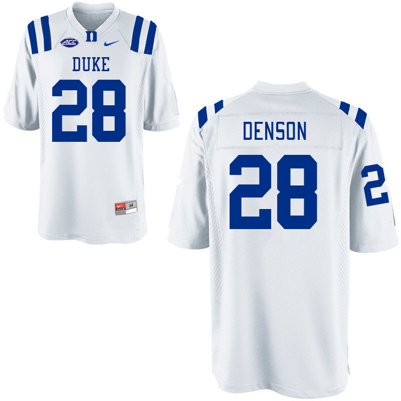 Men #28 Cole Denson Duke Blue Devils College Football Jerseys Stitched-White